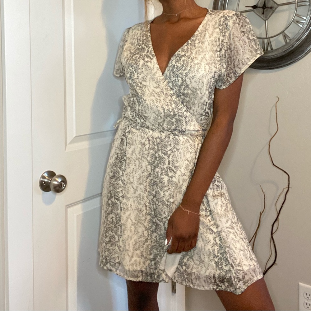 Snake skin pattern midi dress